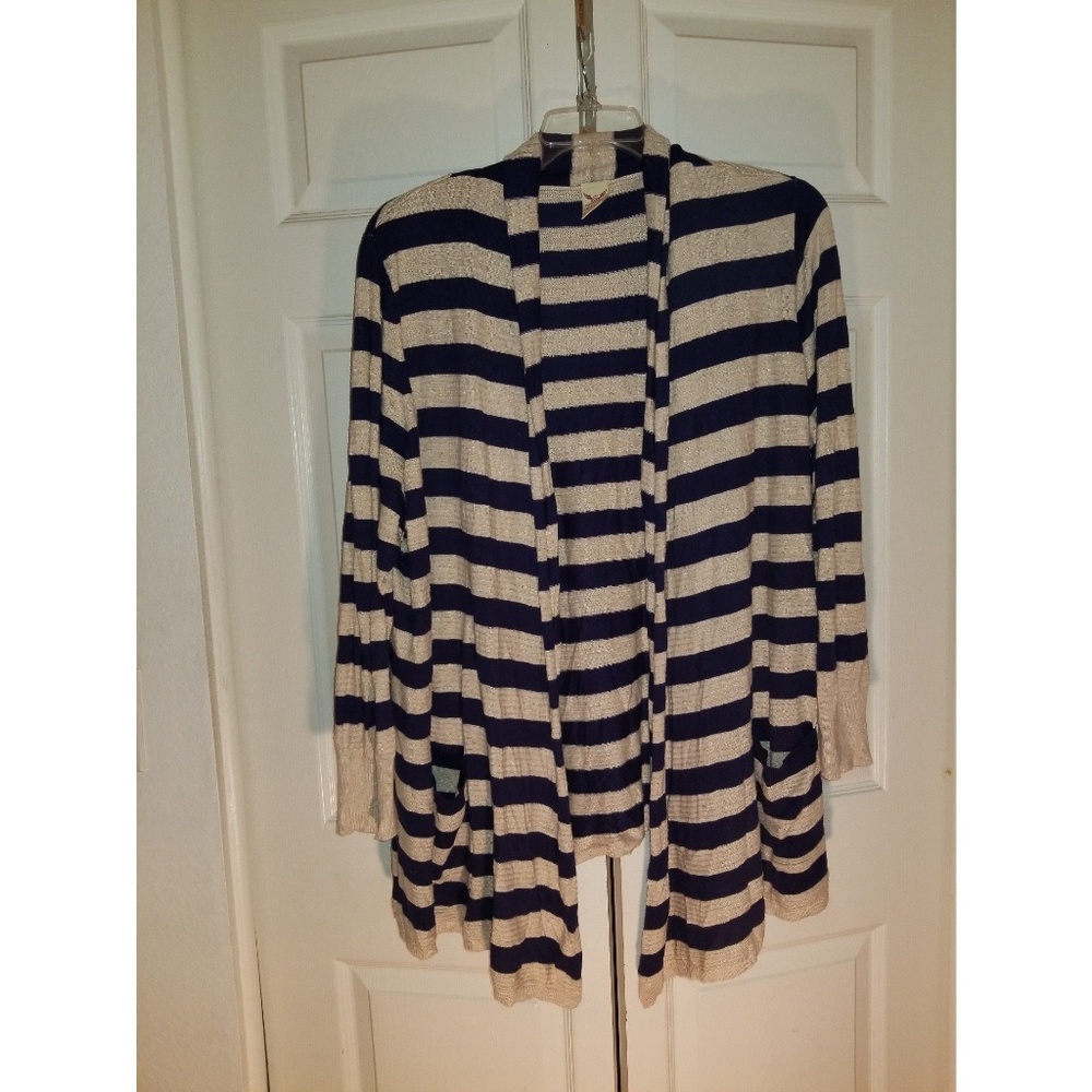 2 for 1 Faded Glory 4x Cardigans blue/tan red/gray - Picture 2 of 8